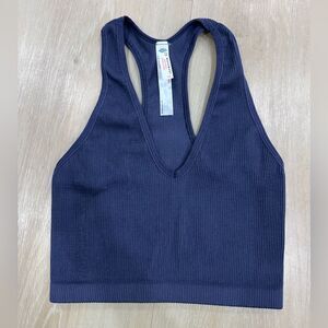 FP Movement Free People Navy Racerback Sports Bra, Small Petit